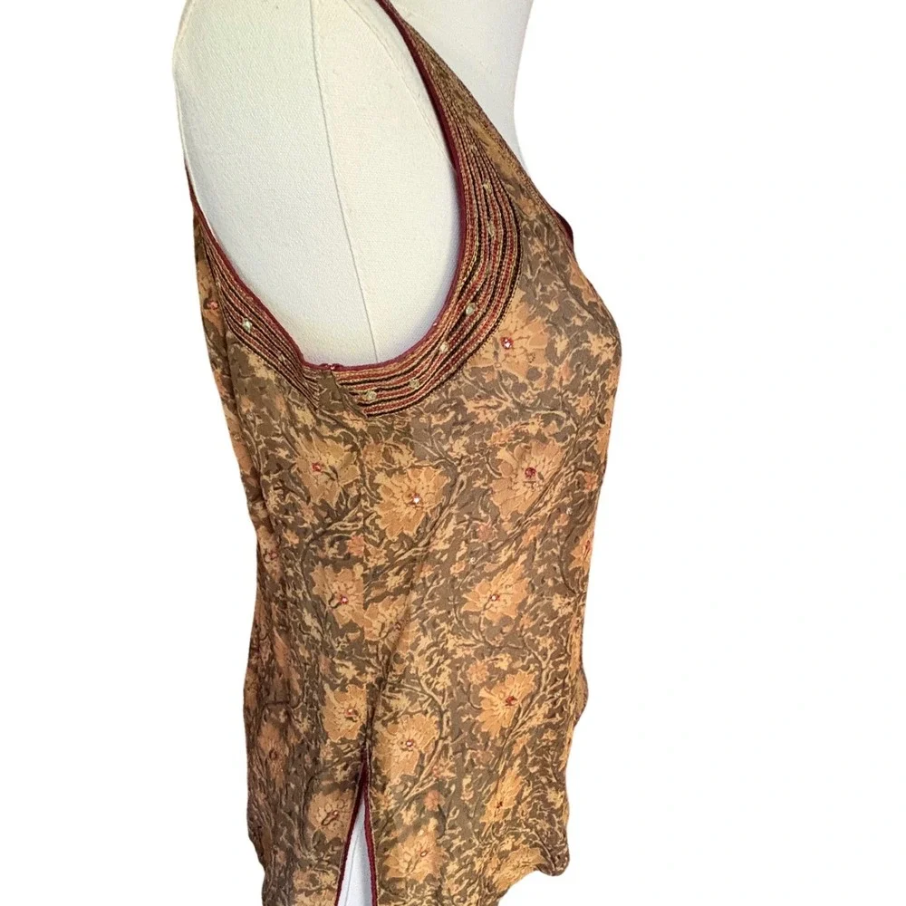 Srishti Latha Puttanna Boho Floral Mirror Work Embroidered Tunic Large Artisan